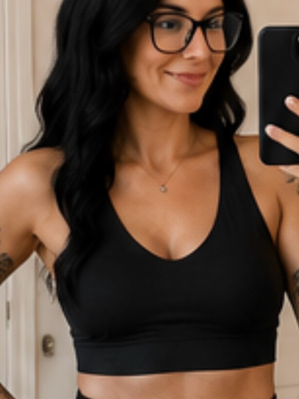 Nike Black V-Neck Medium-Support Sports Bra